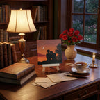 Romantic Sunset Couple Mini Canvas Painting with Ease- 4x4 Inch- Handmade Couple Silhouette Art, Love Scene Art, Acrylic Love Artwork, Aesthetic Room & Desk Décor