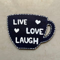 Live Love Laugh Quotes Handpainted MDF Fridge Magnet – Handmade Kitchen Decor