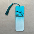 Handpainted Bookmark with Tassel – Peaceful Birds Scene MDF Art | Nature Theme