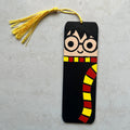 Handpainted Bookmark with Tassel – Cute Wizard Character MDF Art