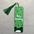 Handpainted Bookmark with Tassel – “Keep Reading” Frog MDF Art Bookmark