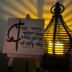 Divine Ganesha Mantra Desk Display – Handmade 4×4 Canvas with Easel | Ideal for Study Table, Home Décor & Puja Corners